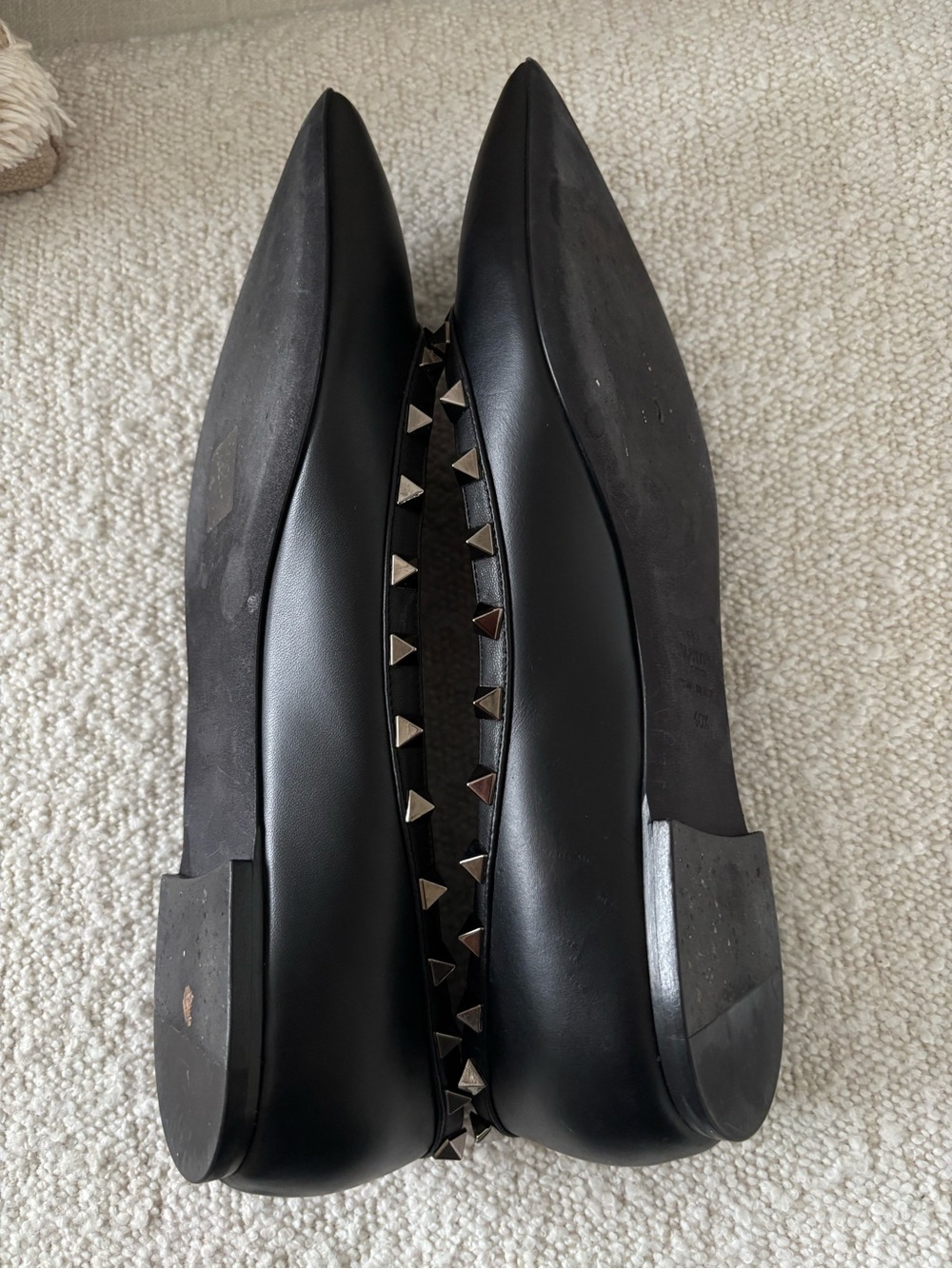 Authentic Valentino Black Flats with Gold Studs 40.5 - Picture 3 of 7